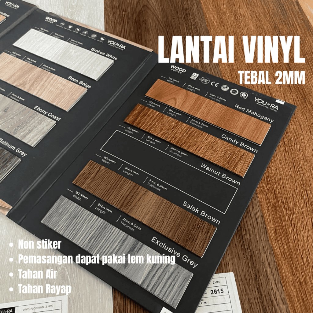 Lantai Vinyl 2mm | Lantai Kayu Vinyl | Lantai Kayu Indoor | Vinyl Flooring