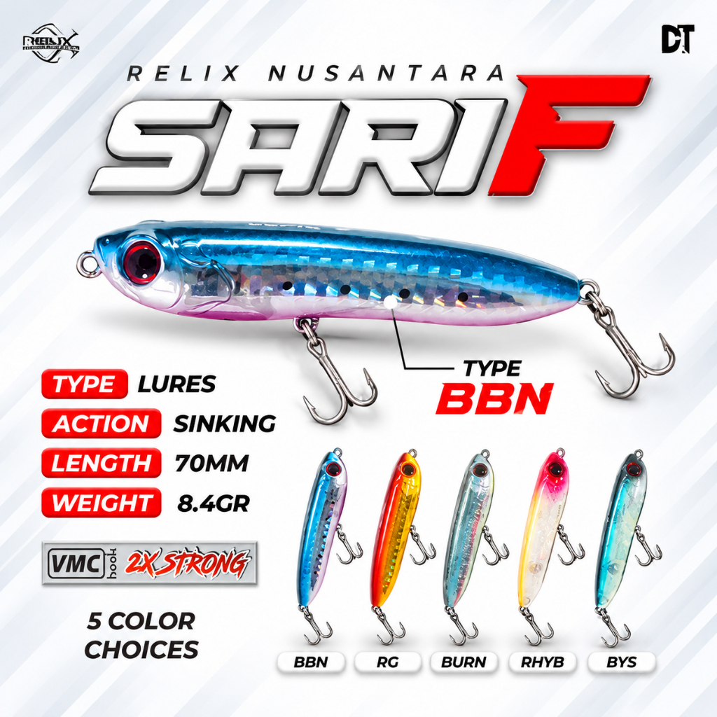 Sari F Relix Nusantara Lure 70 mm - Astuti S - Astuti SM - Dian S - Dian SM - Puspita F - Umpan Minn