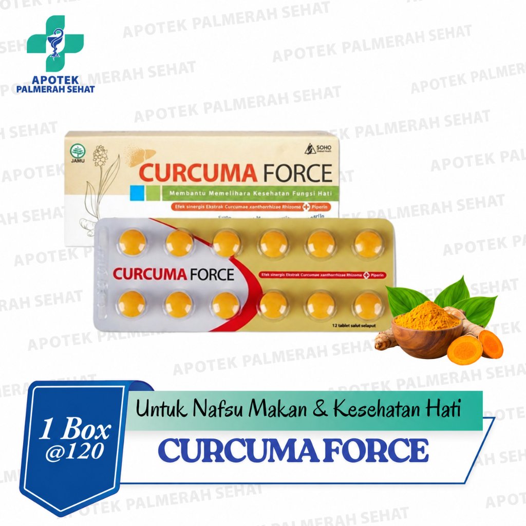 CURCUMA FORCE TABLET 1 strip isi 12 tablet -- Memelihara Fungsi Hati & Memperbaiki Nafsu Makan Dewas