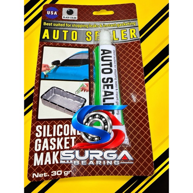 Lem Auto Sealer USA 30gr Hitam Silicone Gasket Maker Lem Paking Mesin Motor Mobil Anti Bocor