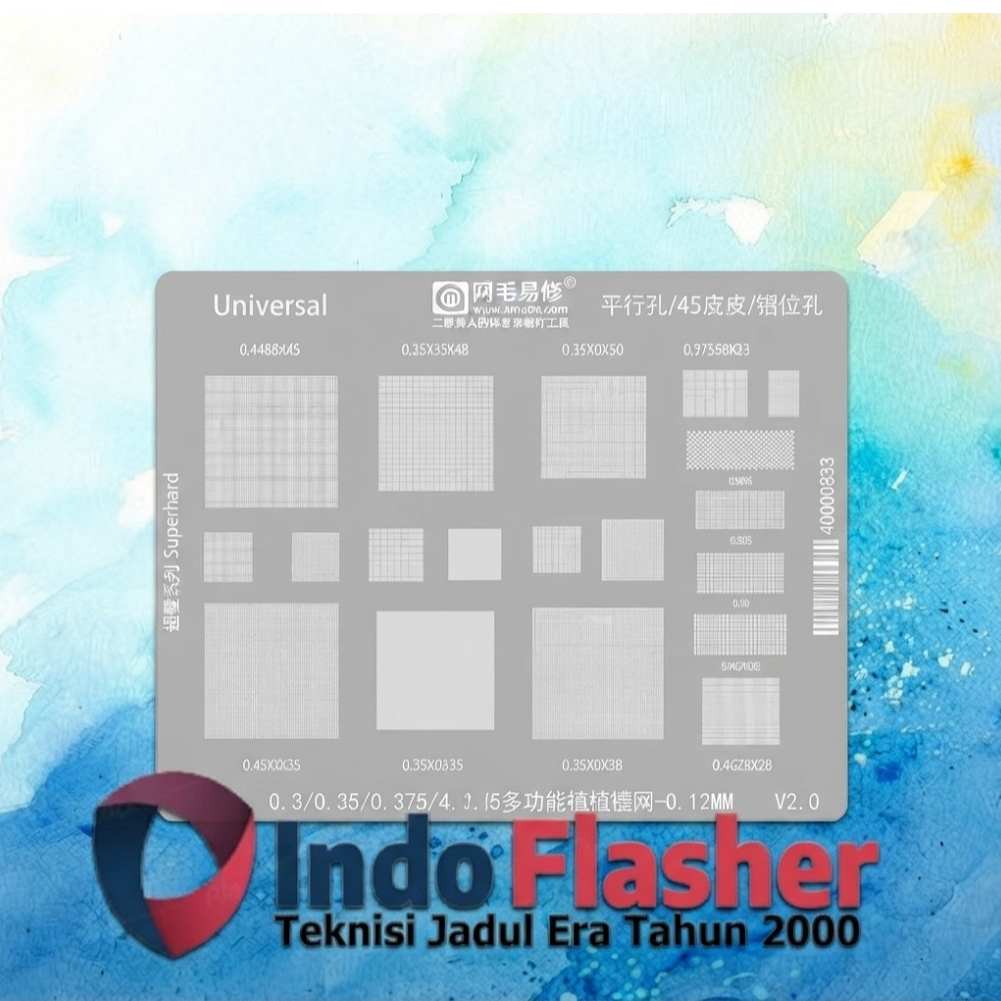 Amaoe Plat BGA Stancil Universal - CPU Reballing Stencil Universal