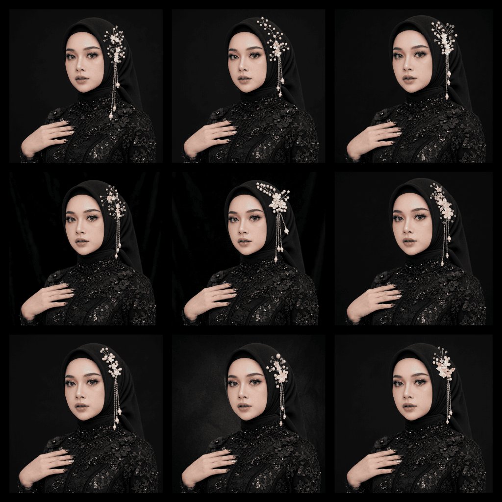 RISAOSHOP - Mahkota Headpiece Hijab Mutiara Premium / Hiasan Rambut Pesta Jilbab Pengantin untuk wis
