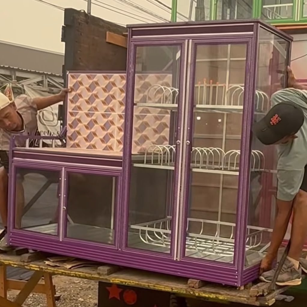  MEJA KOMPOR + RAK PIRING ALUMINIUM