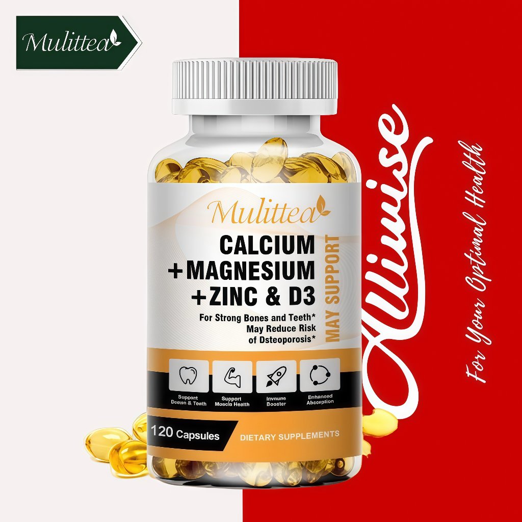 Multitea Calcium Magnesium Zinc Vitamin D3 120 Kapsul Suplemen Mineral Kalsium Magnesium Zinc D3 Isi
