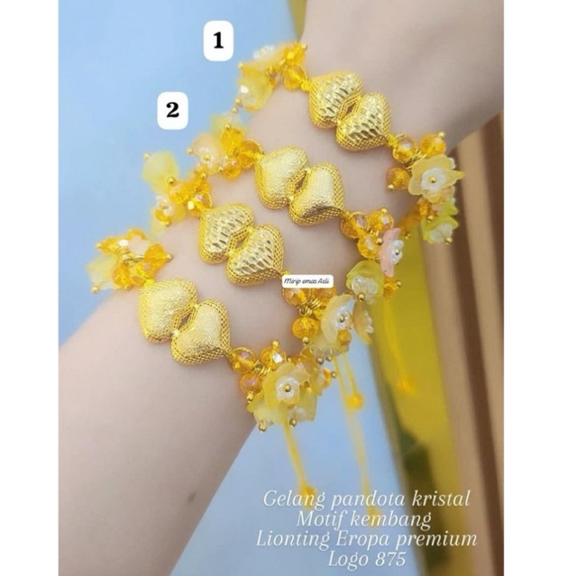 #EW Gelang pandora Liontin Lapis Emas Logo875