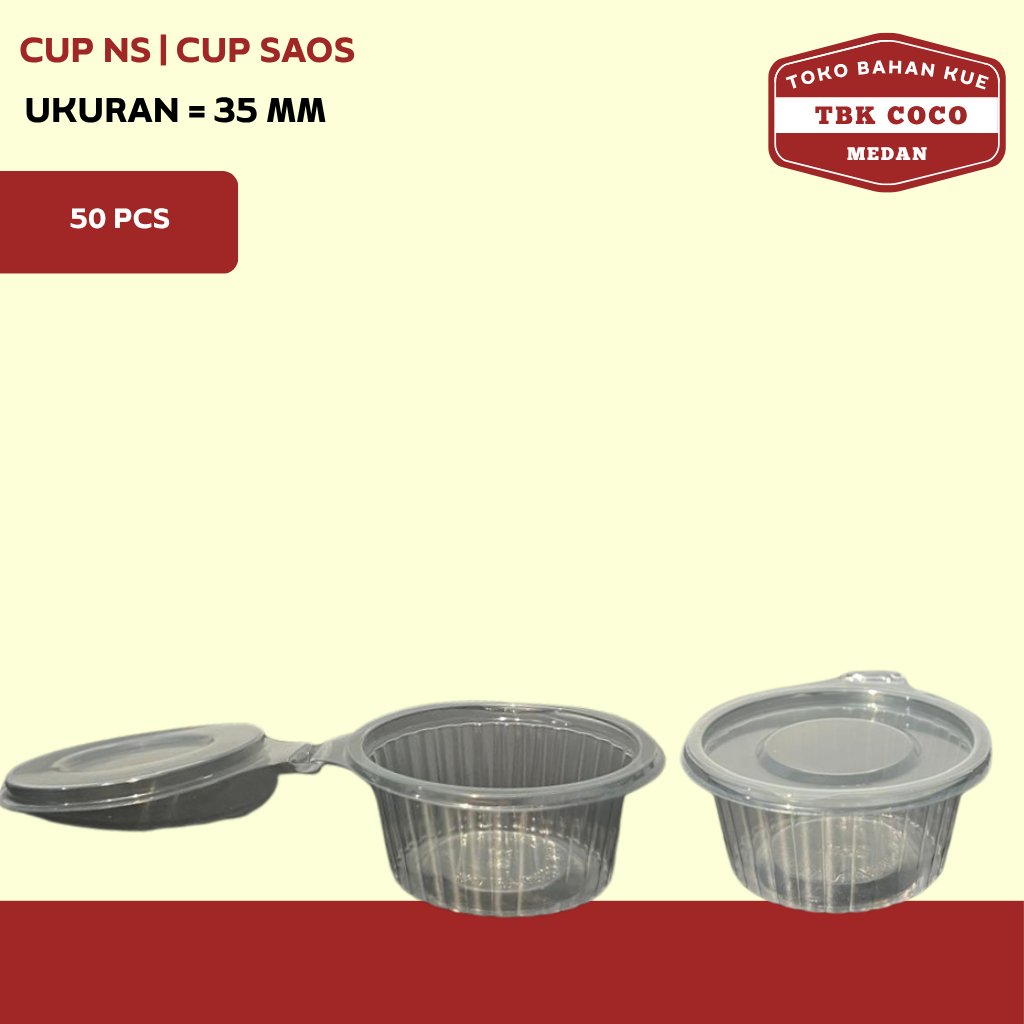 NS Cup Saus 35 ml (50 pcs/pax) | Cup Sambal 35 ml | Cup NS | Cup Plastik NS | Wadah Saus mini | Cup 