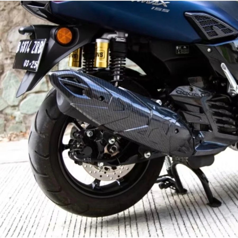 Cover Tutup Knalpot Carbon NEMO NMAX New 155 2020-2024 Aerox New 155 2021-2024 Plastik ABS Variasi R