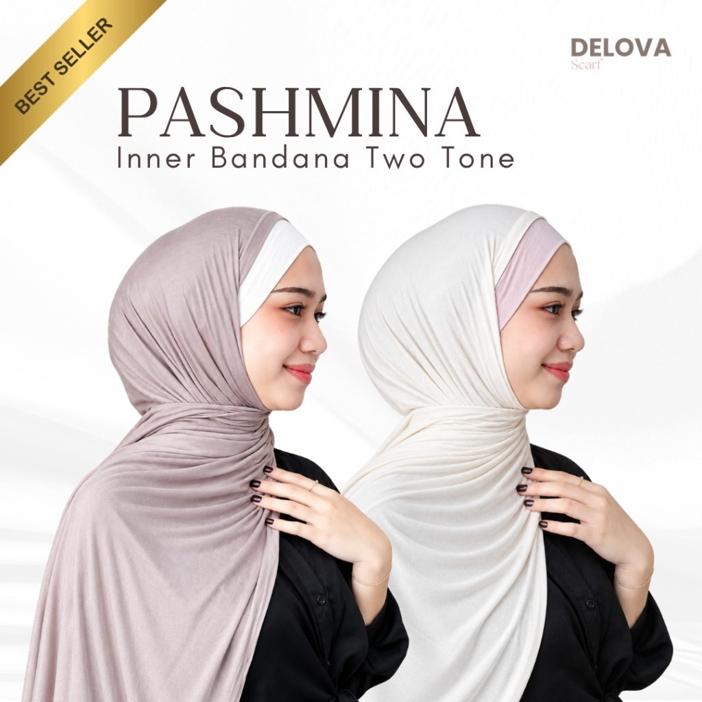 Delova Scarf - Pashmina Inner Bandana Two Tone Daily Bahan Kaos Rayon Stretch Adem