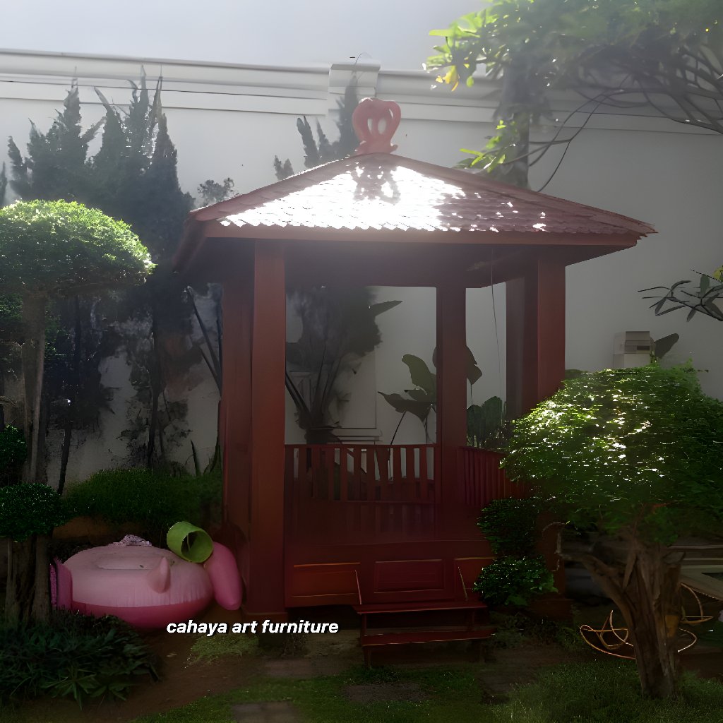 gazebo kayu jati minimalis costum / gazebo pargola taman / saung gazebo taman / gazebo taman joglo