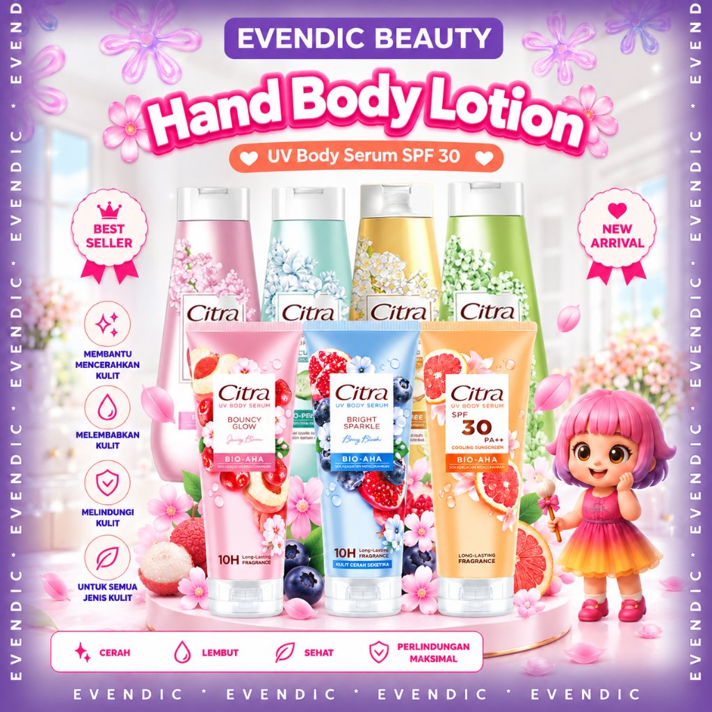 READY Citra Hand Body Lotion 110ml /210 ml / 60 ml/  RADIANT GLOW PEARL / RADIANT GLOW BENGKOANG | A