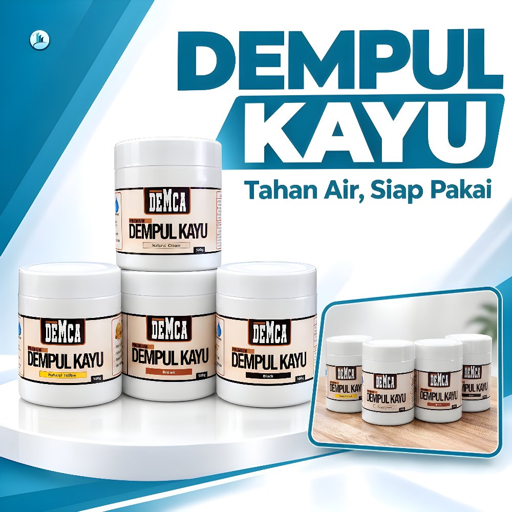Dempul Kayu Siap Pakai 500 Gram Tahan Air Tambal Kayu Kusen Retak Keropos Dempul Tusir Demca