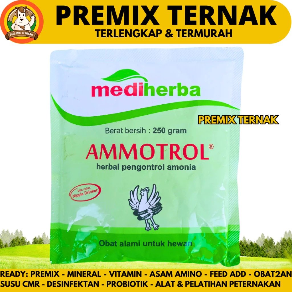 AMMOTROL 250 GRAM MEDION - Obat Herbal Penghilang Bau Kotoran Ayam Sapi Babi Semua Hewan