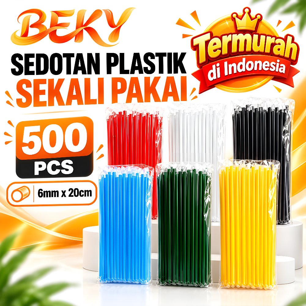 500 PCS Sedotan Steril/SEDOTAN PLASTIK LANCIP/Sedotan Plastik/SEDOTAN HITAM/SEDOTAN PUTIH/SEDOTAN Mi