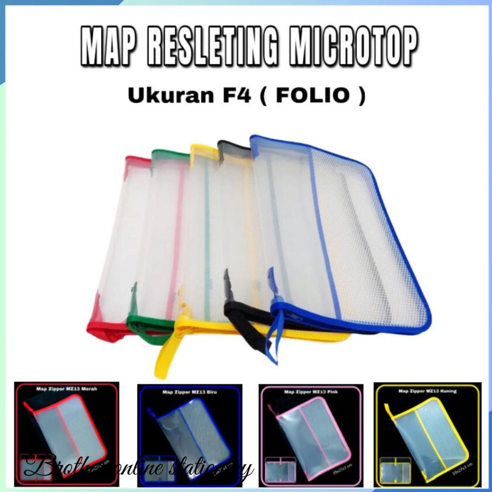 

BOS Map Plastik Resleting Jaring Zipper Bag File F4 Tas Dokumen