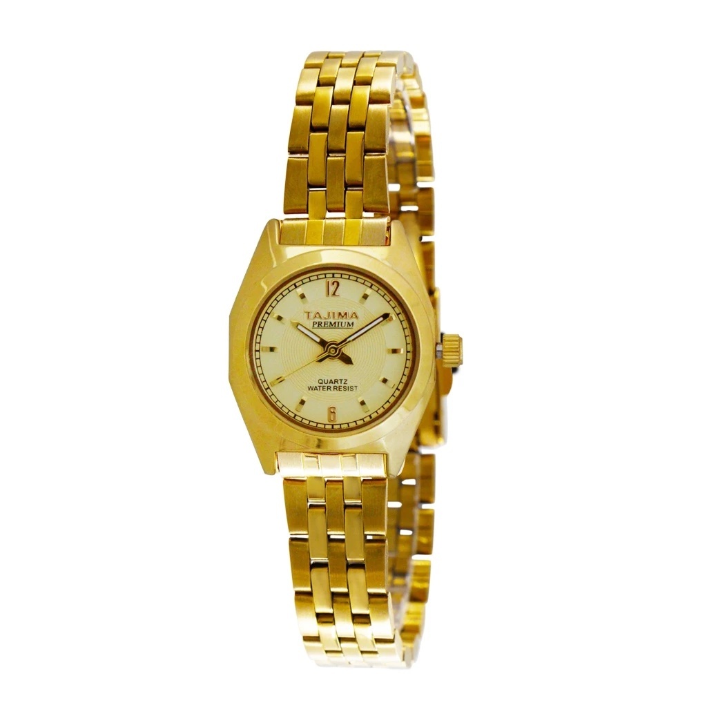 TAJIMA Jam Tangan Analog Wanita Premium Gold Stainless Steel Water Resist 3 ATM Watch Onisto.id