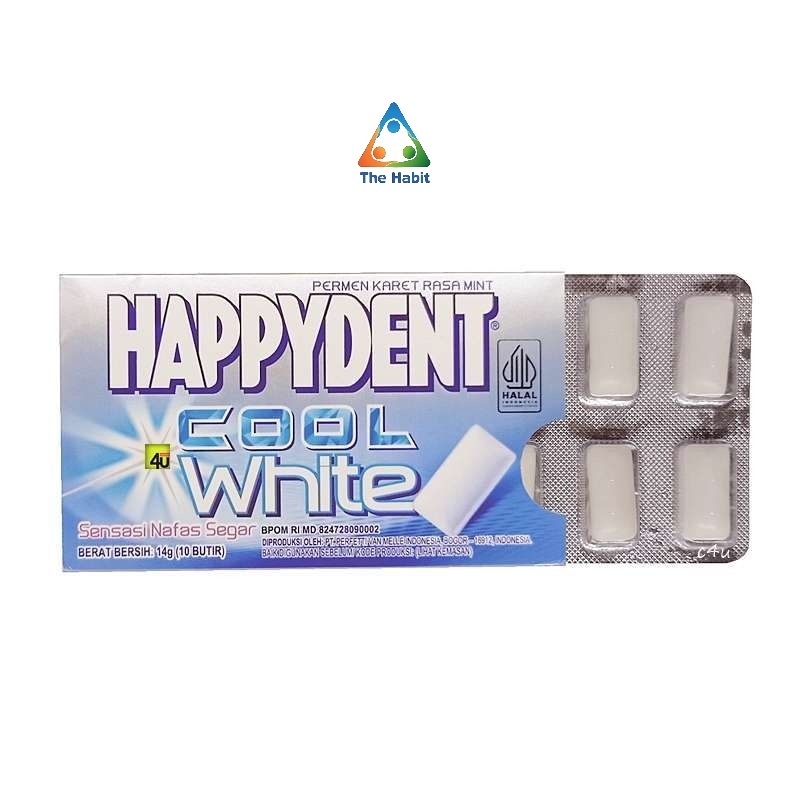 

(The Habit) Readyy HAPPYDENT WHITE GUM 28 gr PERMEN KARET RASA MINT CANDY NAFAS SEGAR