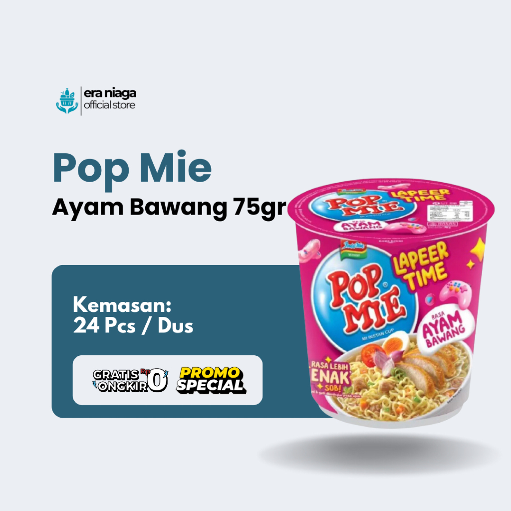 

Pop Mie Rasa Ayam Bawang 75g - 1 Dus @24pcs