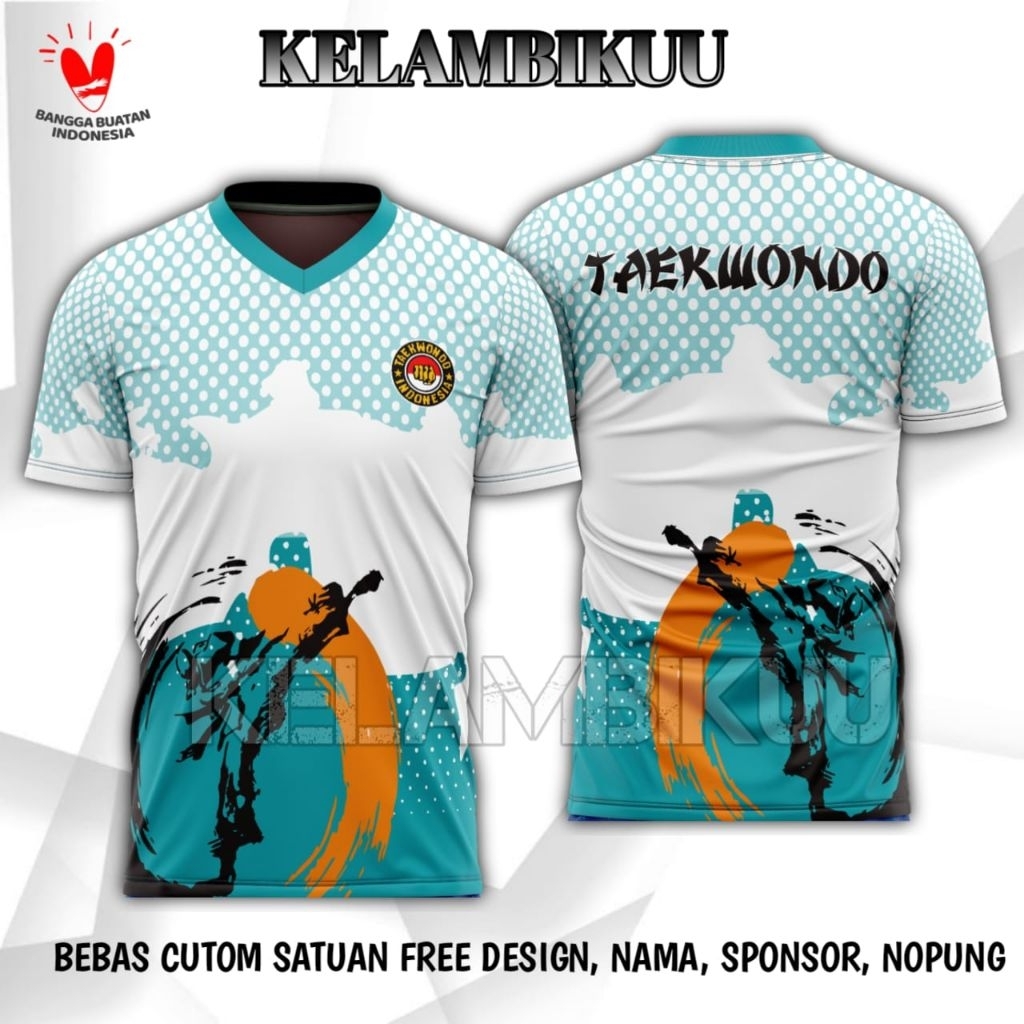 JERSEY TAEWONDO TERBARU/BAJU TAEWONDO MURAH/KAOS JERSEY TAEKWONDO CUSTOM/KAOS TAEKWONDO INDONESIA