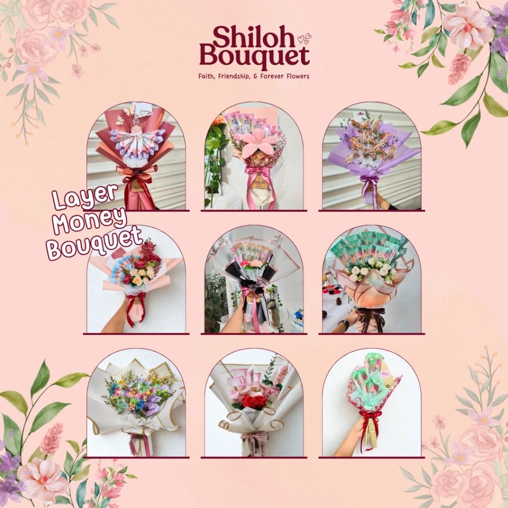 MONEY BUKET UANG MIX BUNGA ARTIFICIAL FLOWERS: WISUDA GRADUATION HBD ULTAH ANNIV_FREE UCAPAN