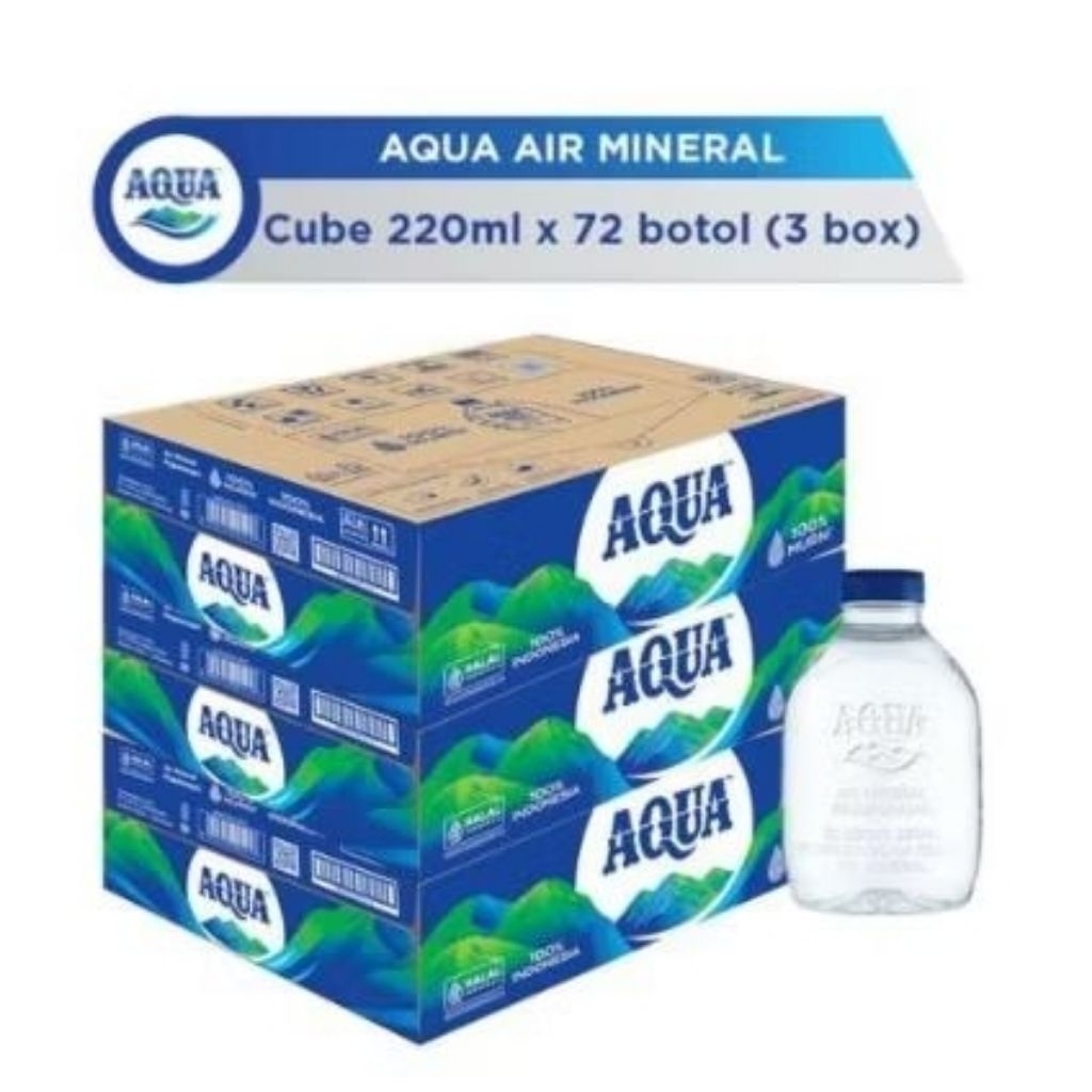

Aqua botol mini cube 220ml 3karton (72pcs)