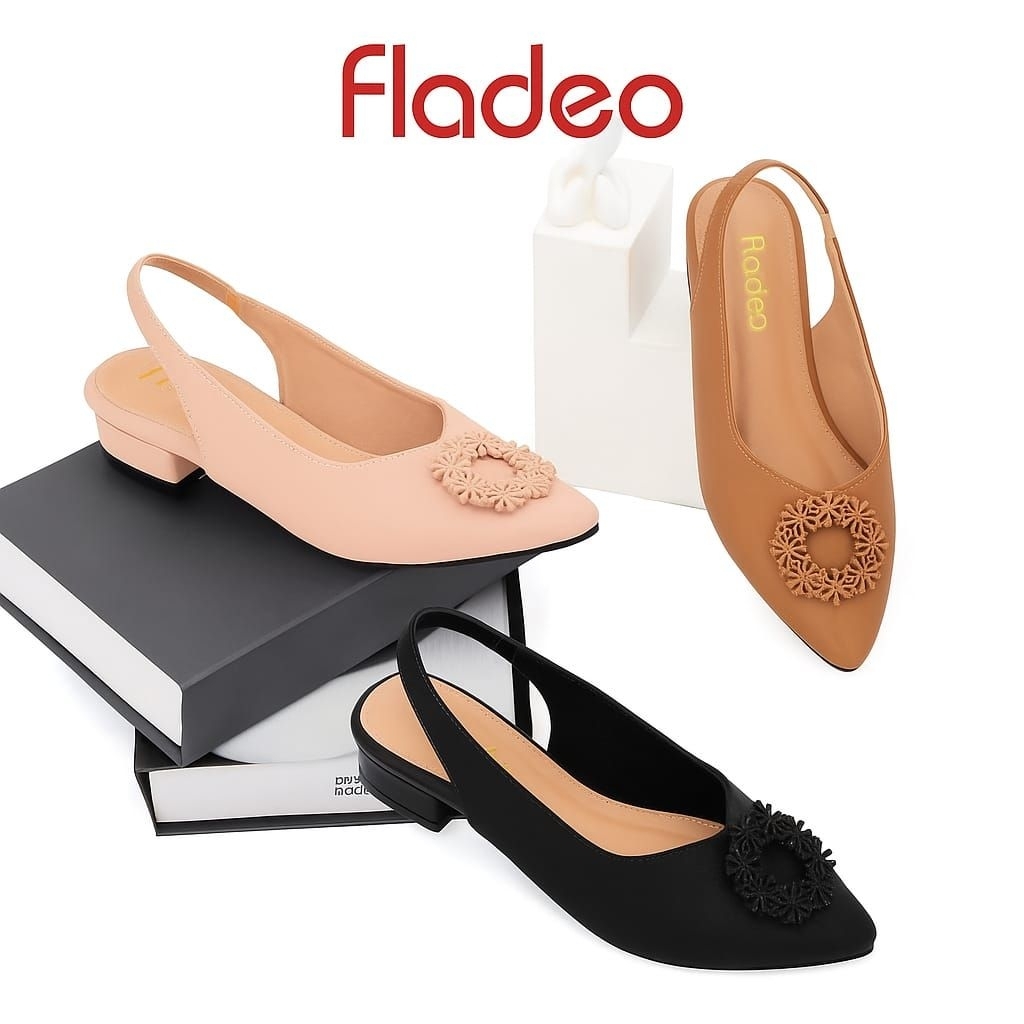 Sepatu Tali Hak Wanita Fladeo F01M grade Ori heels 3cm Berkualitas