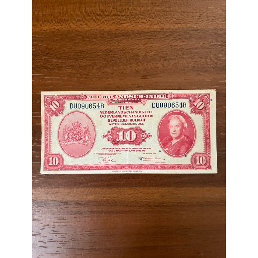 Uang Kertas 10 Rupiah 1943 Seri NICA Koleksi Kuno