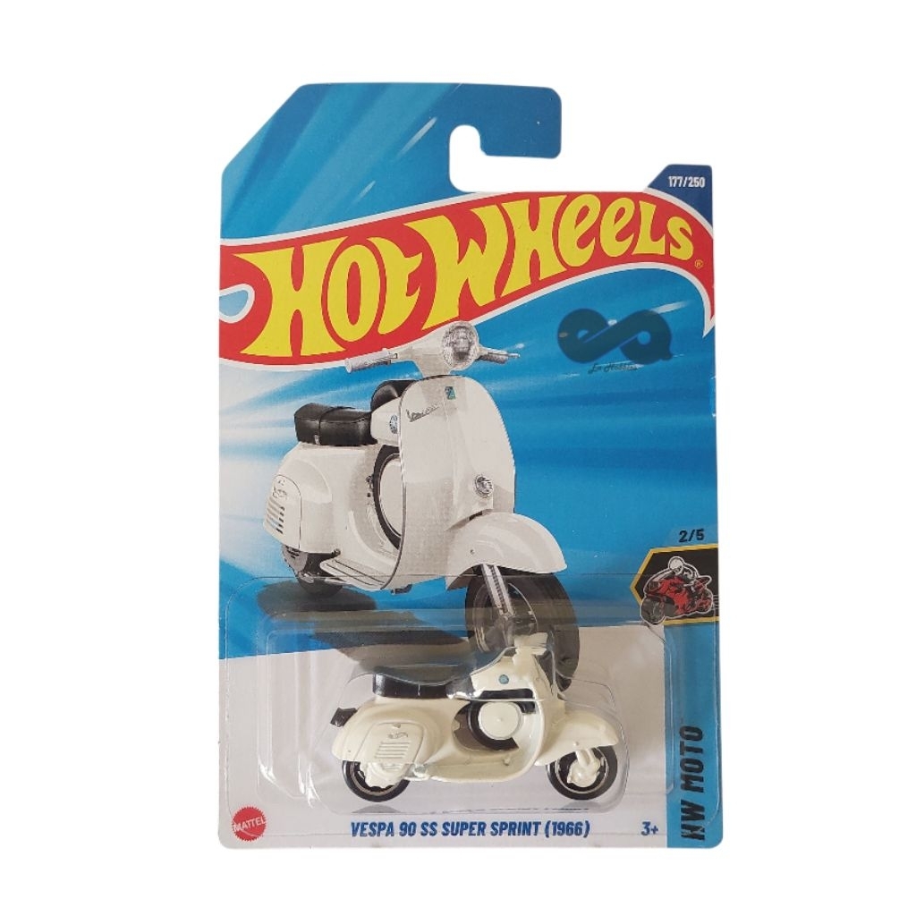 Hot Wheels Vespa 90 SS Super Sprint 1966 Diecast Motor - Putih