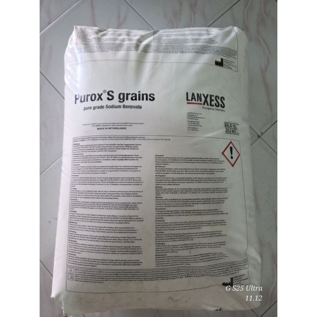 

SODIUM BENZOTE ex PUROX HOLLAMD (food grade),PENGAWET MAKANAN & MINUMAN @25kg