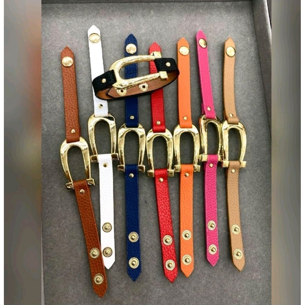 Promo Gelang kulit Viral Gelang branded band Premium Quality Gelang tangan Kulit Tidak berkarat Gela