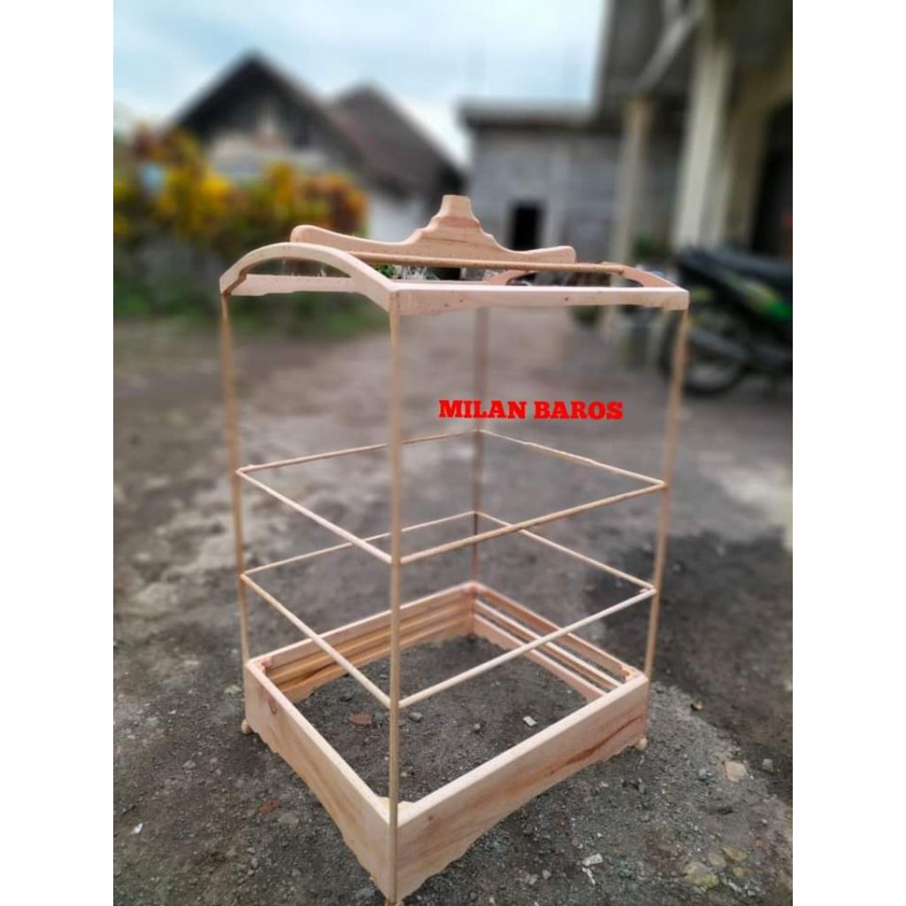 Sangkar burung model diamond Tiang bulat no2