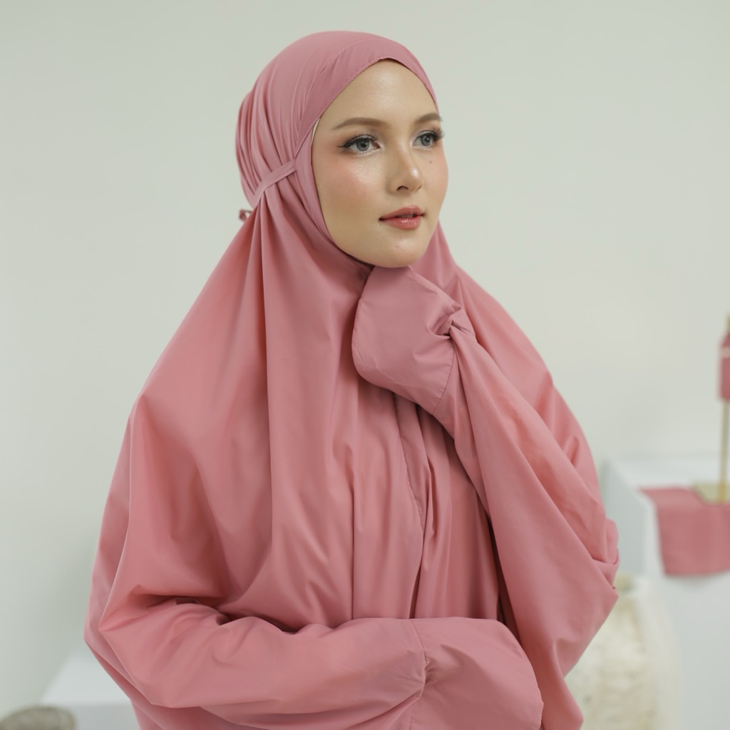 Full Set Mukena Terusan Traveling 2in1 Parasut Korea Premium + Sajadah Traveling Motif Kashmeer