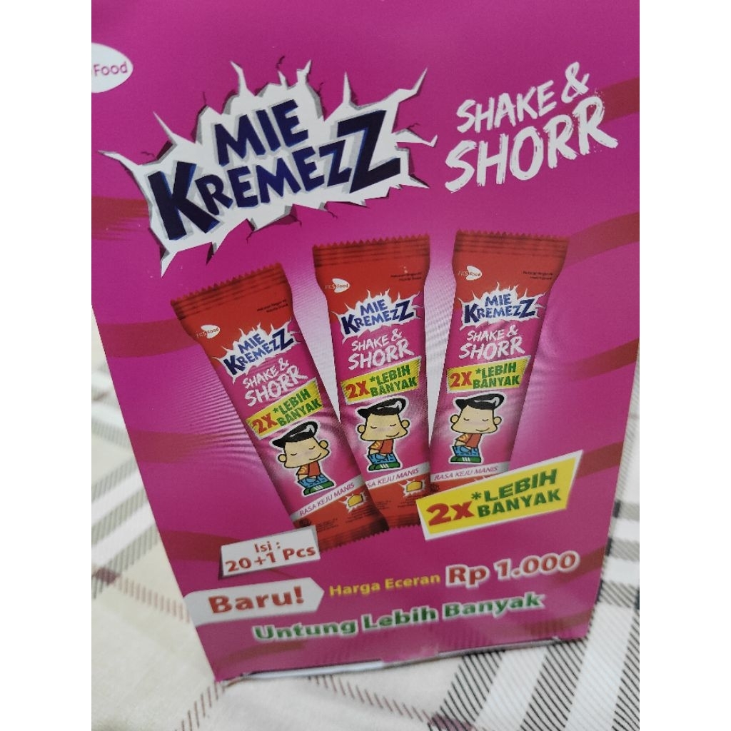 

Mie Kremezz Shake & Shorr 20+1 bungkus 16g - Keju Manis
