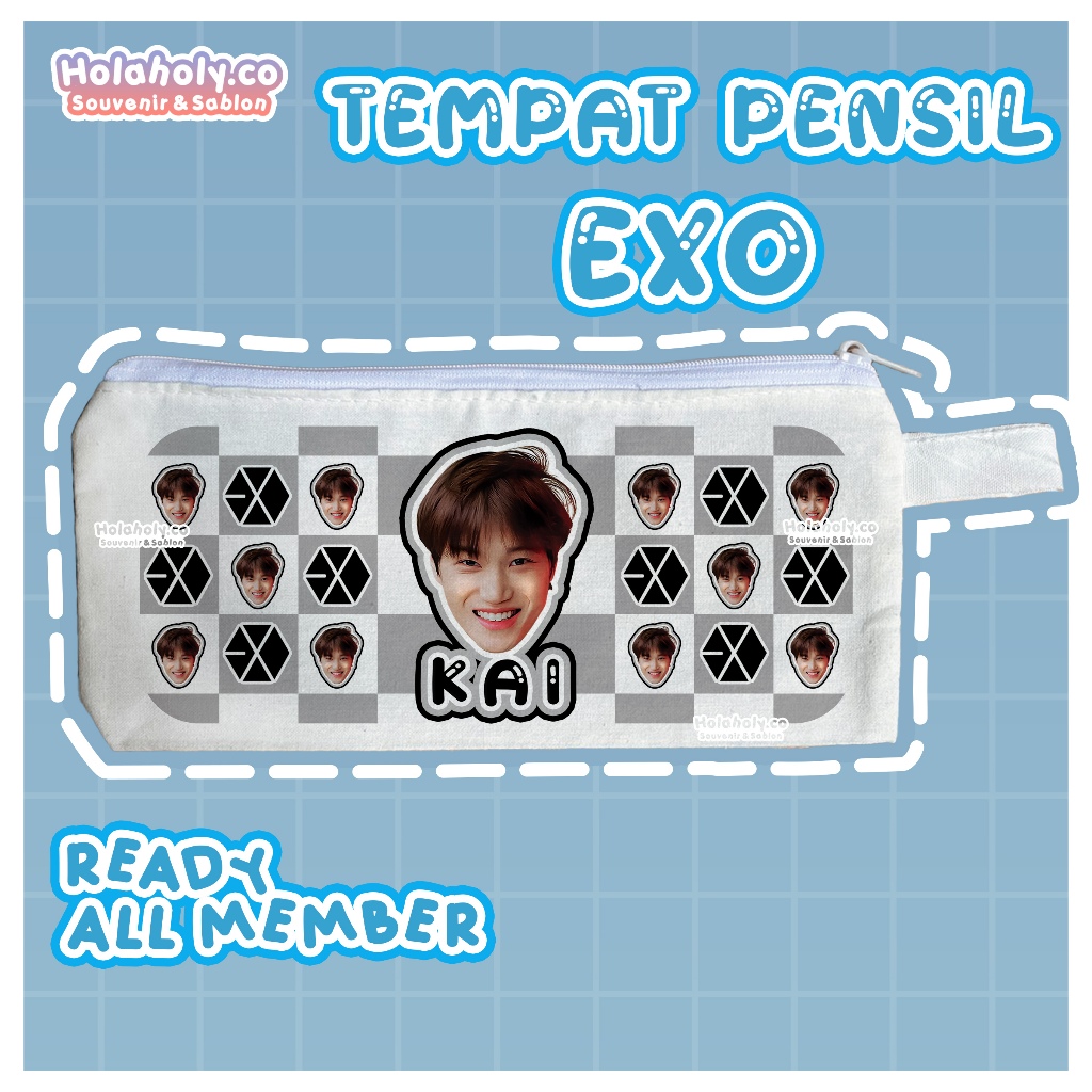 Tempat Pensil EXO Kanvas Korean Style Gemes Fankit Gift Kado Kpop aksesoris KPOP [READY][COD]