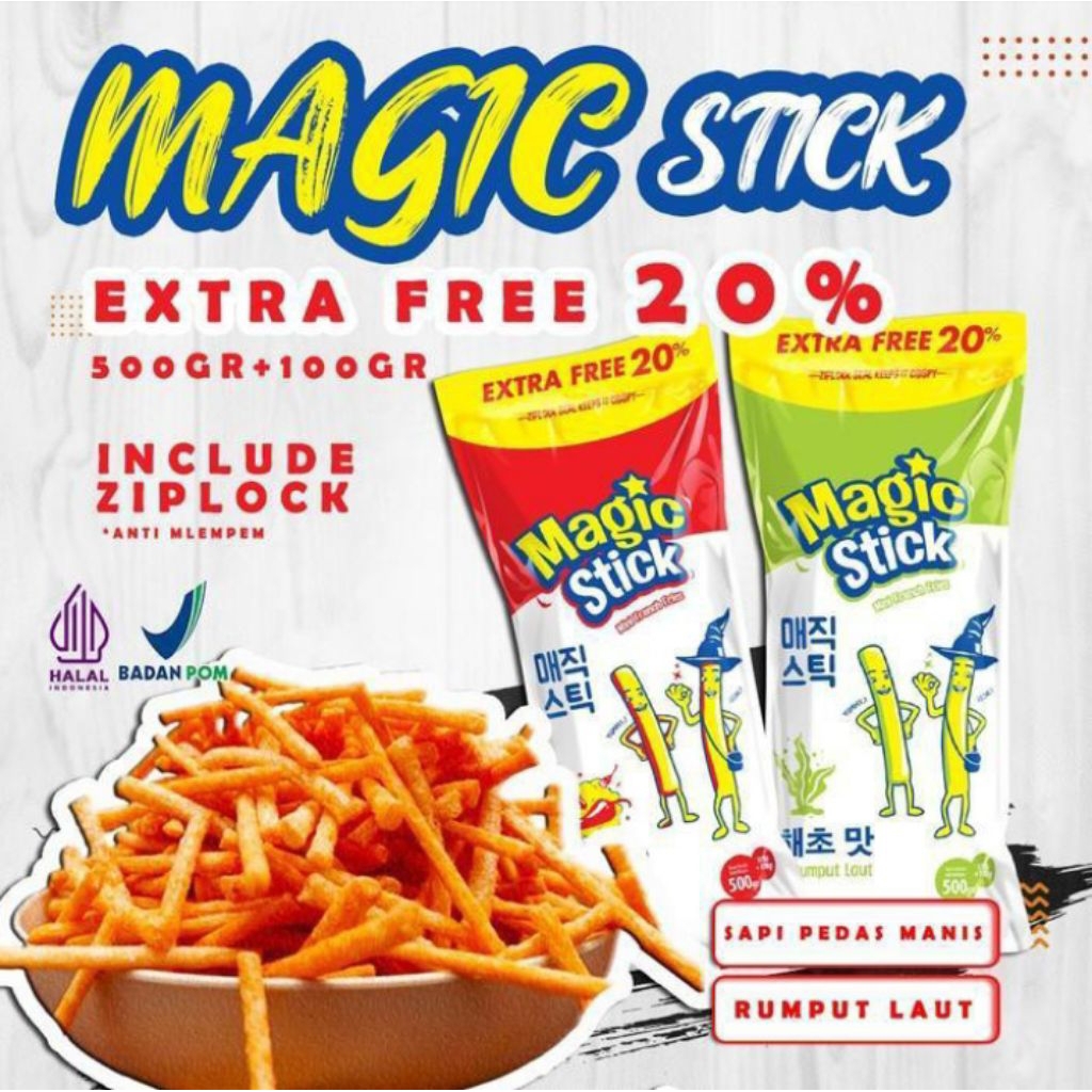 

NEW!! KIKOYA MAGIC STICK 500+100g EXTRA FREE 20% TOTAL 600gram Snack French fries Snack aneka rasa cemilan kering rumput laut dan sapi pedas manis cemilan viral 600g