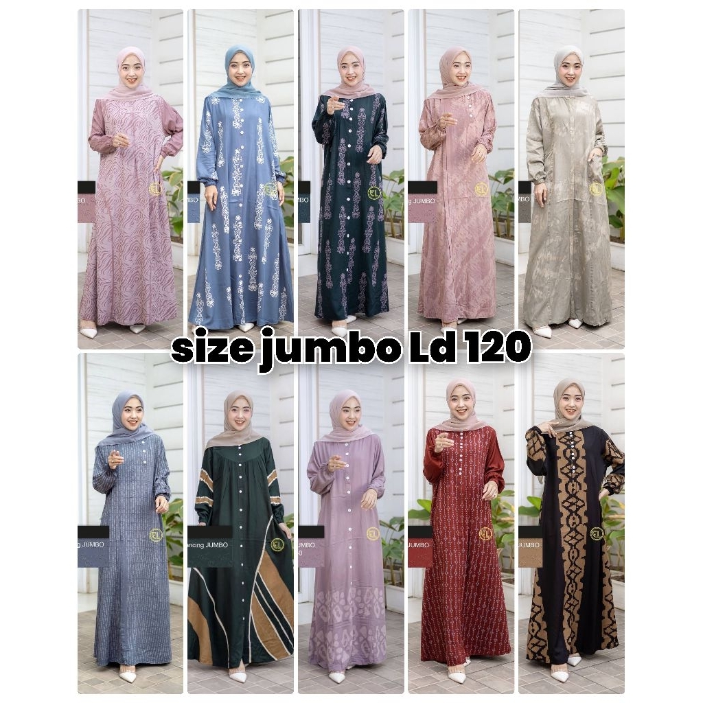 terbaru Gamis twill ori batik elzhaf size JUMBO