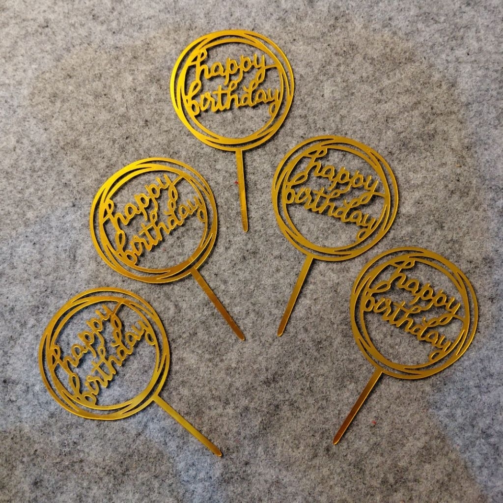 

Toper Akrilik Happy Birthday/Toper Akrilik Ulang Tahun/Toper Akrilik/Toper Hiasan Kue Ulang Tahun