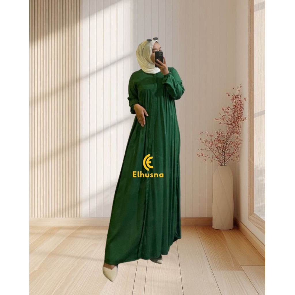 Elhusna- gamis rayon polos daily busui / home dress