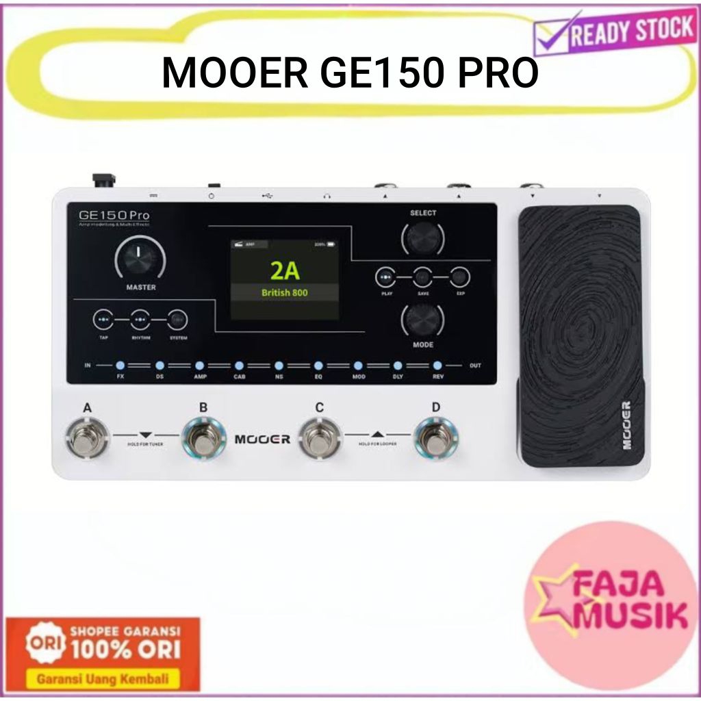 Efek Gitar MOOER GE150 PRO Mooer GE 150 PRO Effect Guitar Amp Modelling & Multi Effects Pedal Proces