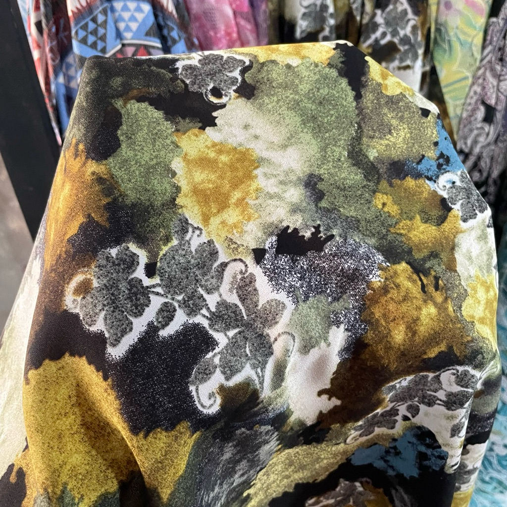 kain silk sutra motif abstrak premium - kain satin sutra - kain satin silk original cht