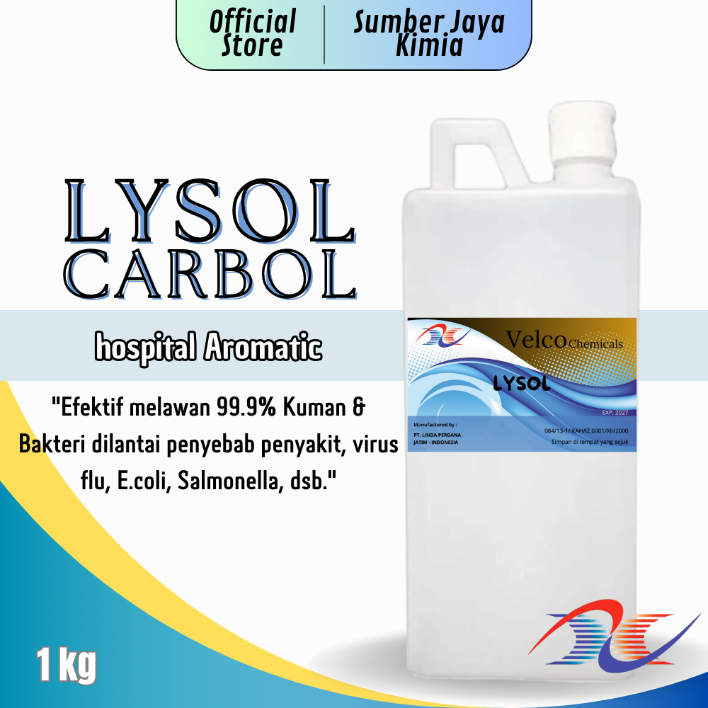 VELCO Lisol/ Lizol Disinfectant 1kg Antibacterial Cairan Obat Lantai Kamar Mandi/ Karbol Hitam Disin