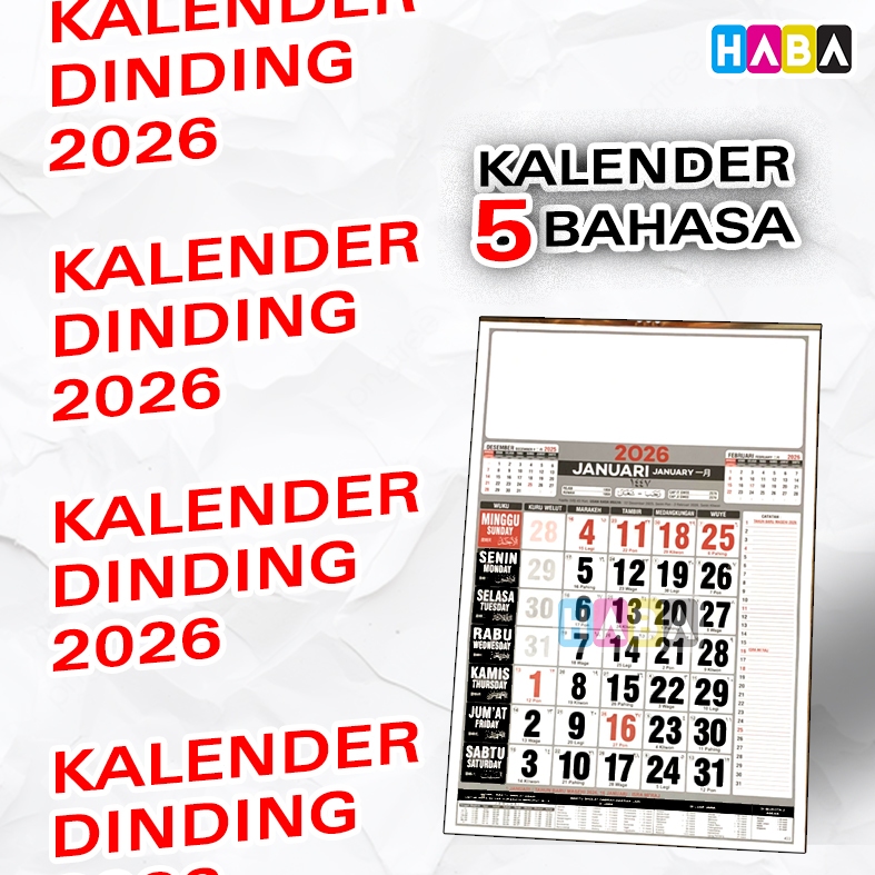 

Kalender Dinding 2026 12 Lembar 12 Halaman