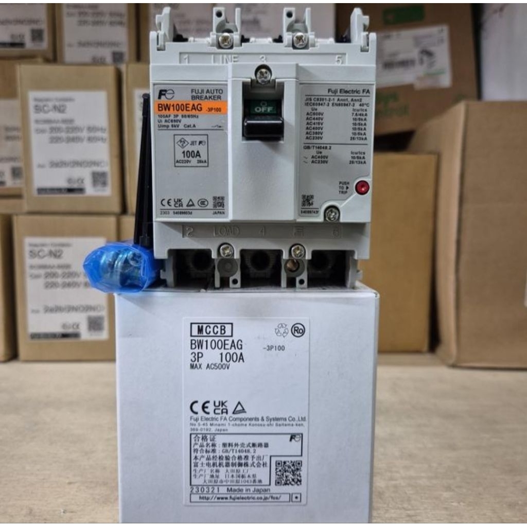 MCCB FUJI BW100EAG 3P 100A/MCCB FUJI 3P 100A BW100EAG ORIGINAL