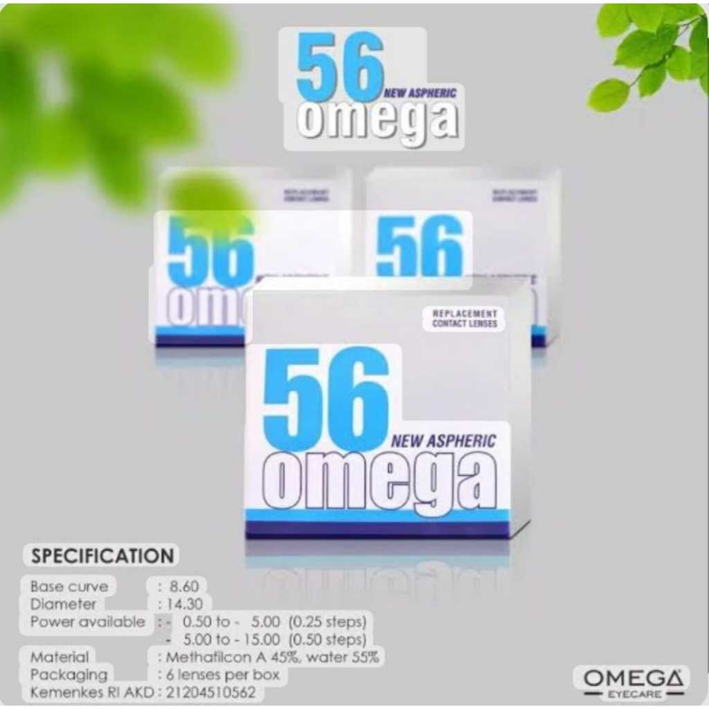 Softlens Bening Omega 56 bulanan / soflens bening bulanan omega56 / Omega 56 Clear Monthly