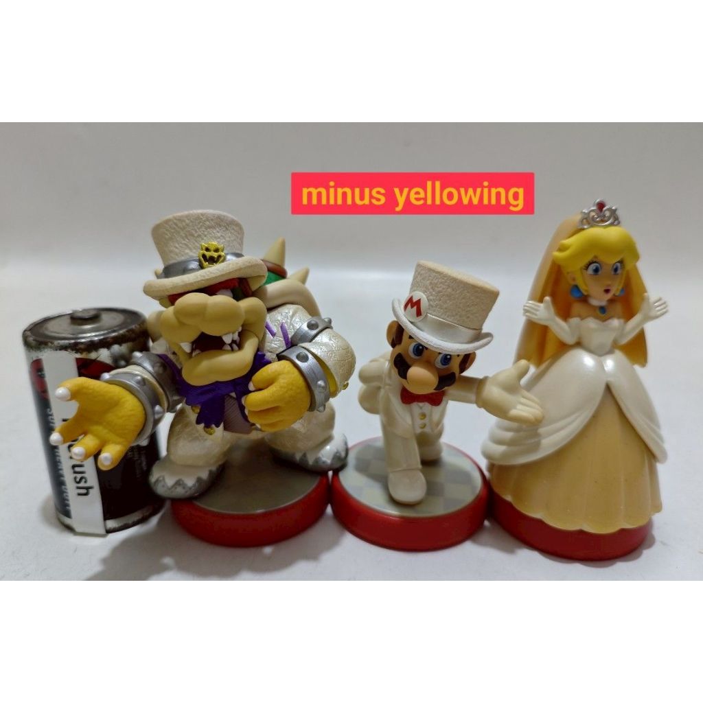 Set nintendo amiibo super mario odyssey wedding bowser mario bros princess peach figure loose nfc de