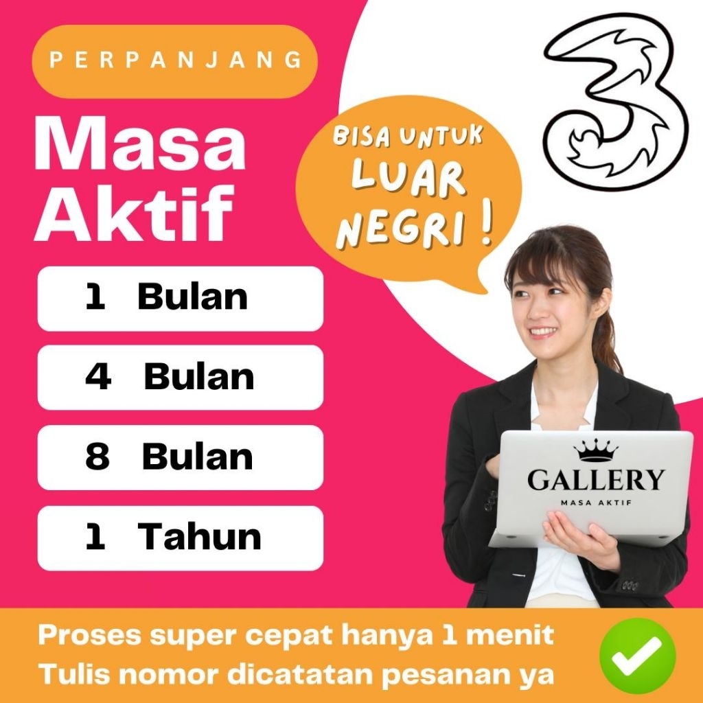 Perpanjang masa aktif (Tri - Three - 3)