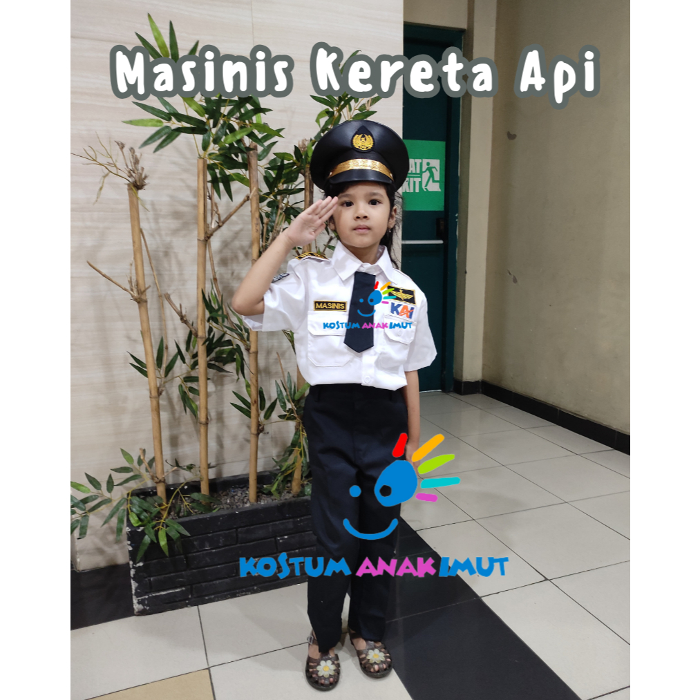 [Anakkuimut] Baju Masinis KAI Anak - Seragam Masinis Kereta Api Anak - Pakaian Masinis Kereta Anak