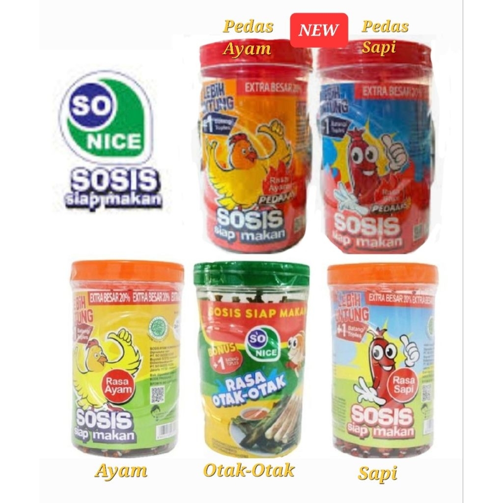 

Sosis / Sosis So Nice / Sosis Siap Makan / Sosis Jafpa / Sosis Sapi / Sosis Ayam / Sosis Otak Otak