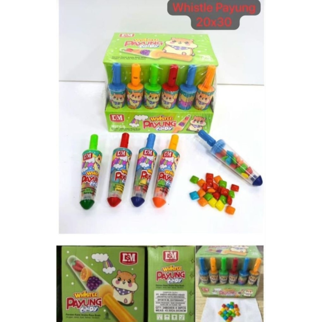 

Permen Cemilan Snack Payung Whistle Peluit Mainan Anak Murah (isi 30 pcs)