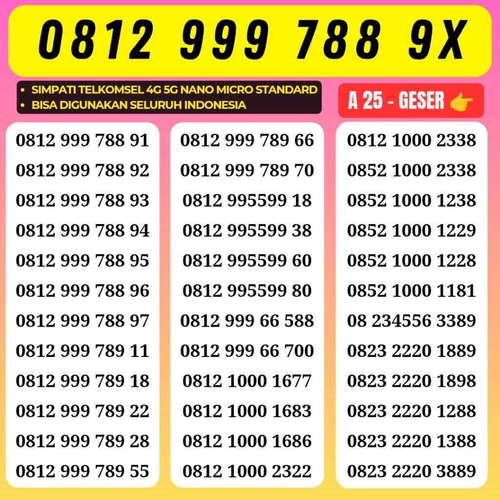 NOMOR CANTIK SIMPATI TELKOMSEL NOMOR 999 666 LIMITED EDISION SEGEL TELKOMSEL KWARTED TRIPLE 0812
