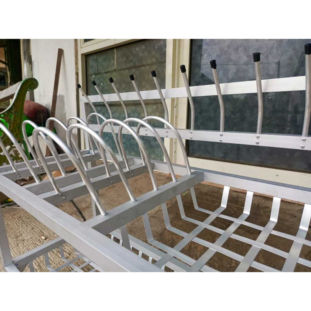 Rak Piring Wastafel Aluminium Rak Dapur Gantung Penyimpanan Dapur Rak Pengering Piring Anti Karat